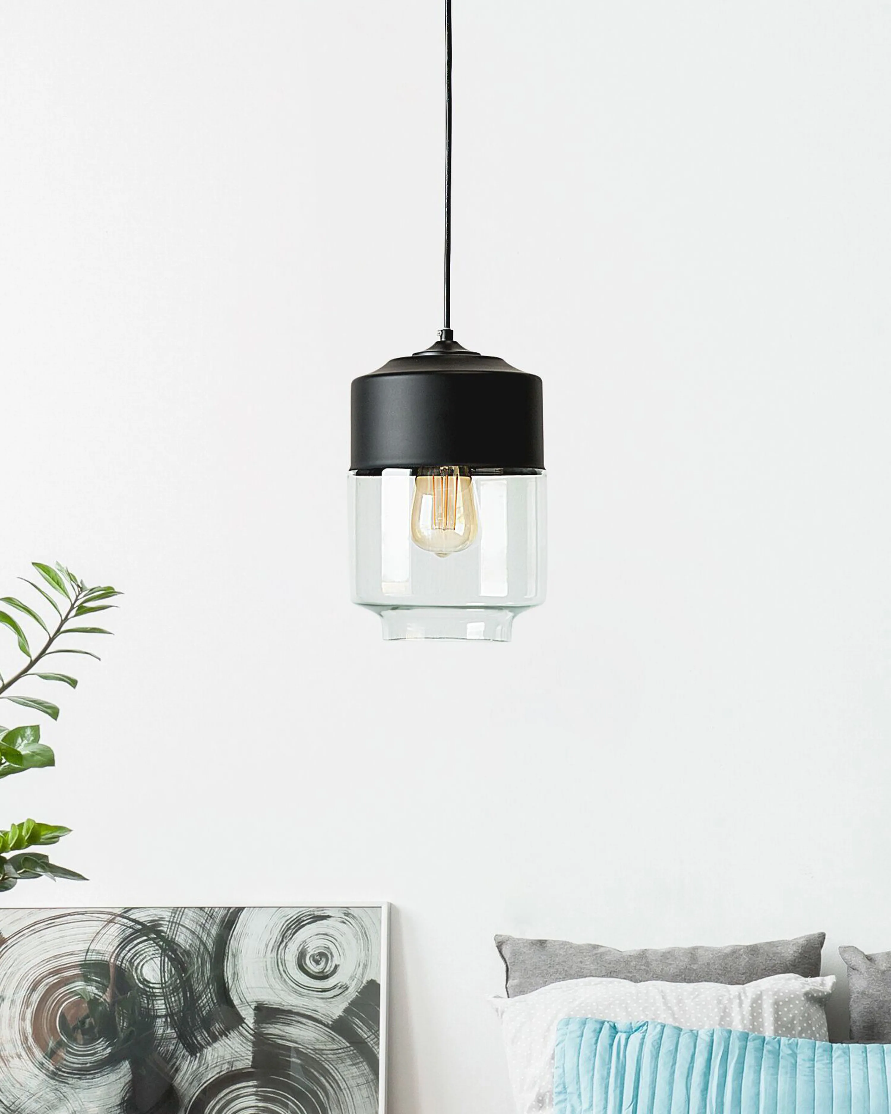 Hanglamp JURUA Glas Zwart