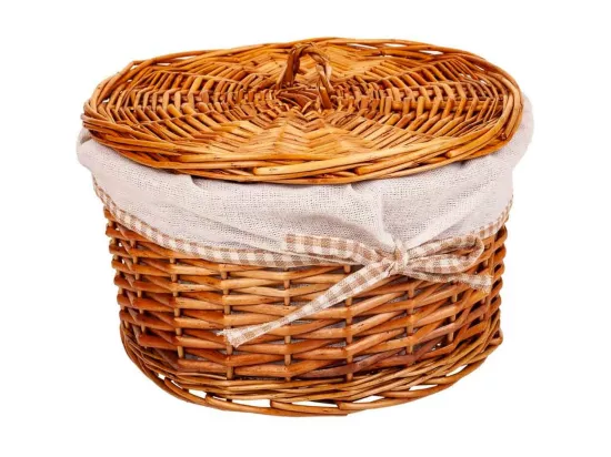 Set de 2 boîtes en osier marron