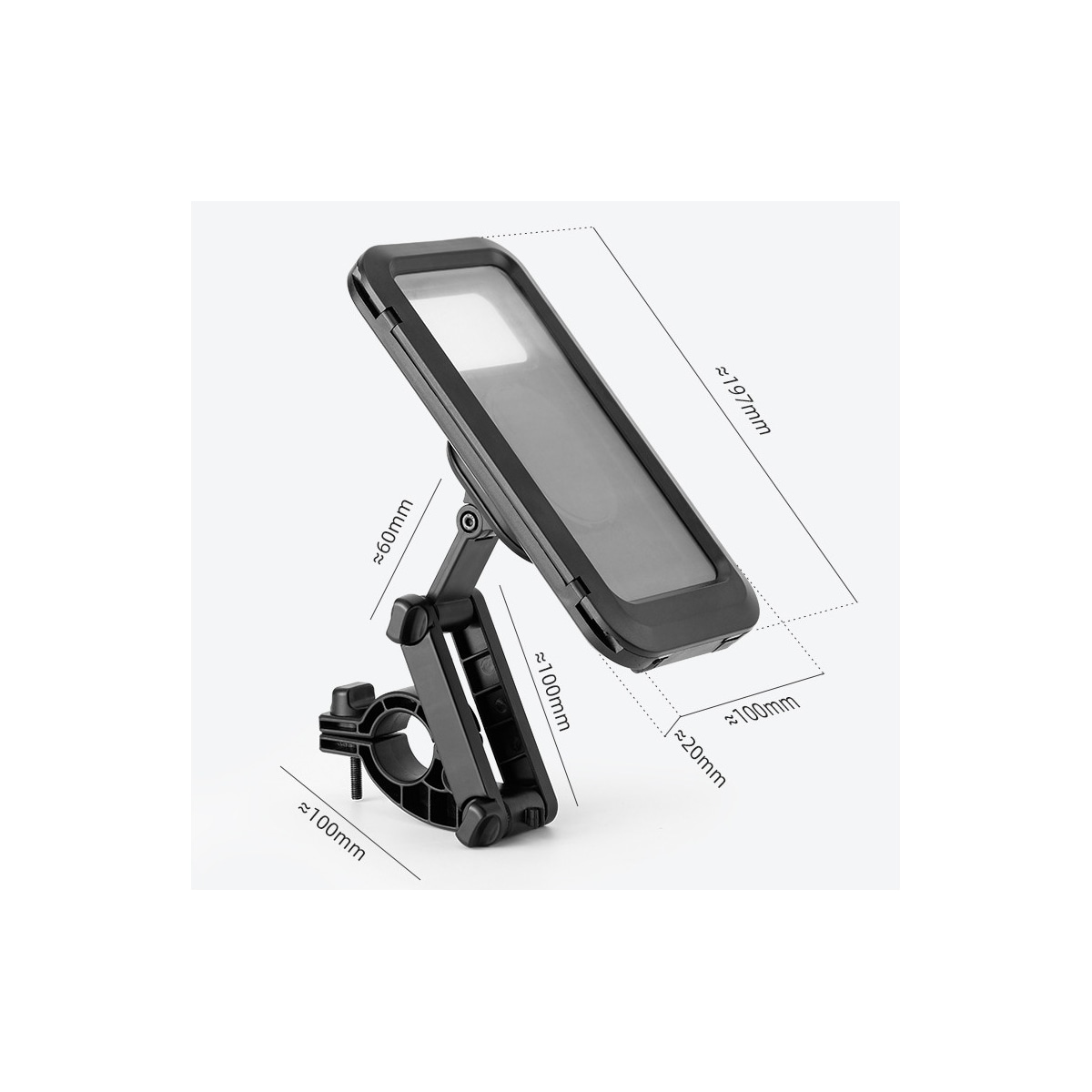 Vanntett, roterbar mobilholder for sykkel / motorsykkel / moped