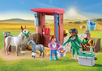 Playmobil 71471 Country Starter Pack Byggesett Veterinæroppdrag med Eslene