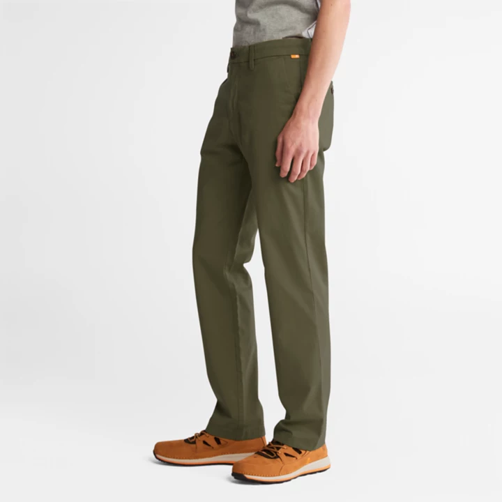 Calça chino Squam Lake Stretch para homem, verde escuro.