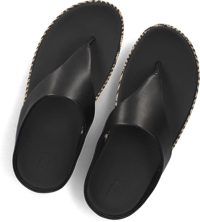 FITFLOP Teenslippers Dames Lulu Lux Graphic Weave Toe-post Maat: 43 Materiaal: Leer Kleur: Zwart