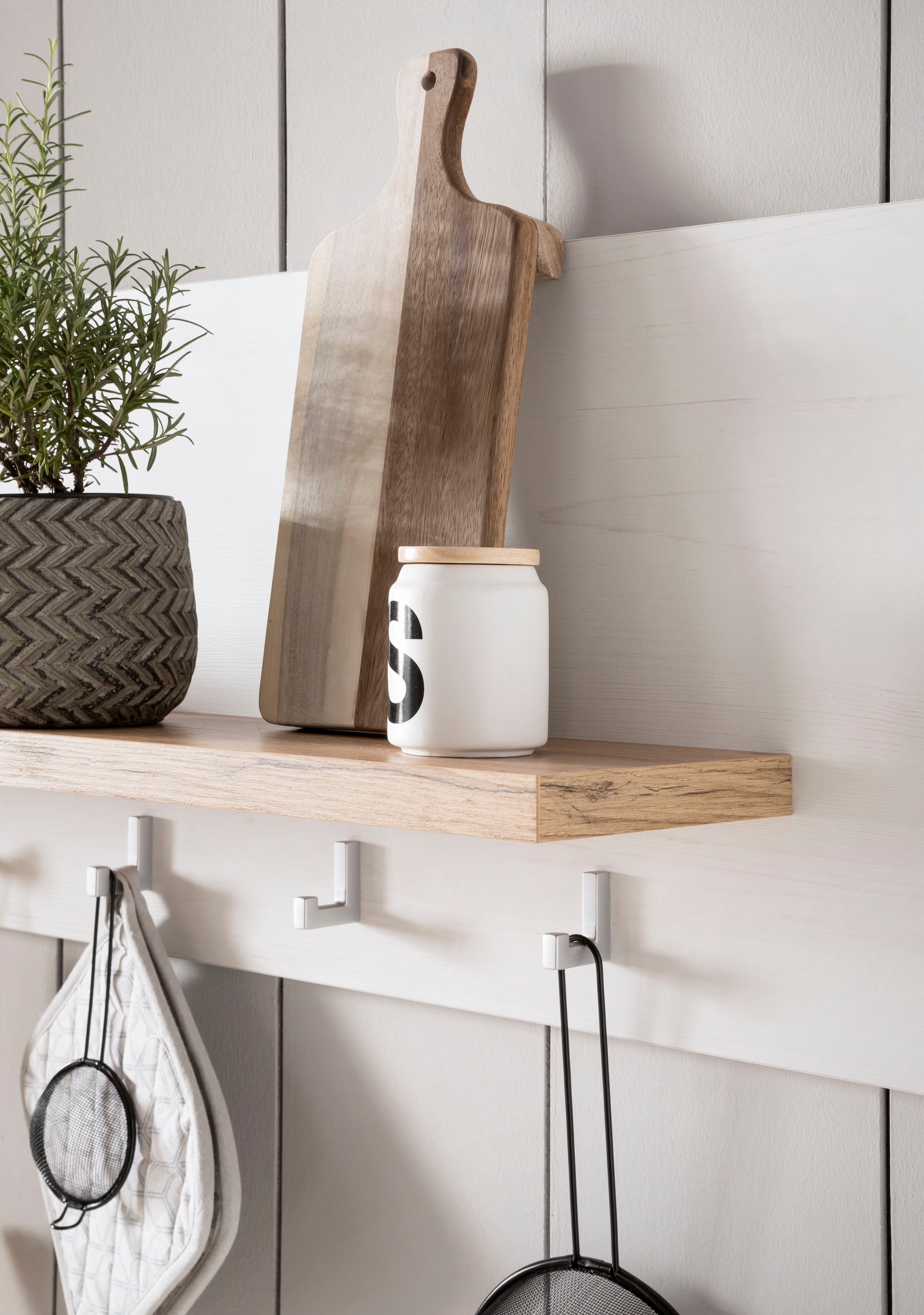 KOCHSTATION Wandregal »KS-Westminster« Breite 130 cm, mit 5 Haken, exclusiv by Otto