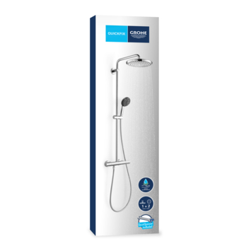 Grohe douchesysteem Vitalio Start 250 met handdouche en thermostaatkraan 2 standen chroom, max. 8,0 L/min bij 3 bar - hartafstand kraan 15 cm