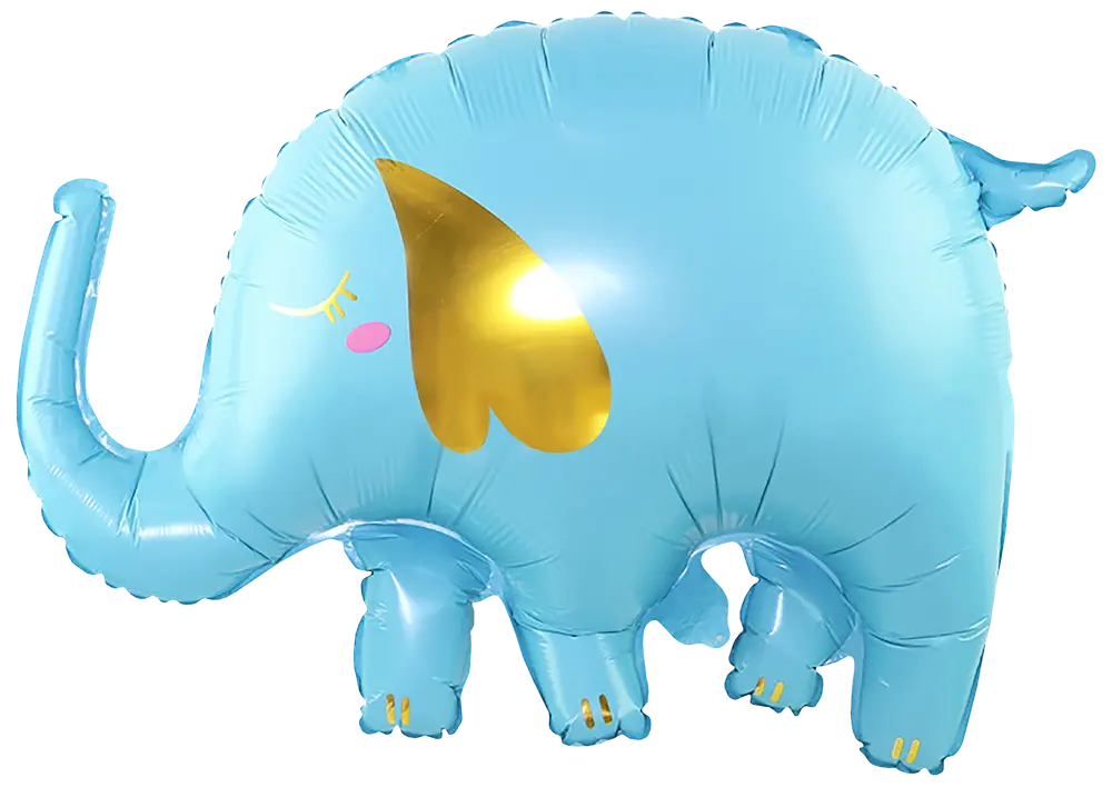 Folieballon 57 cm - Blå elefant