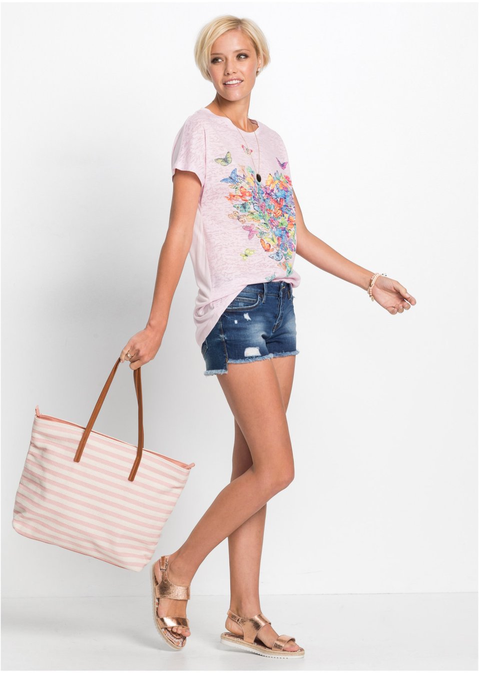 T-shirt à imprimé papillon