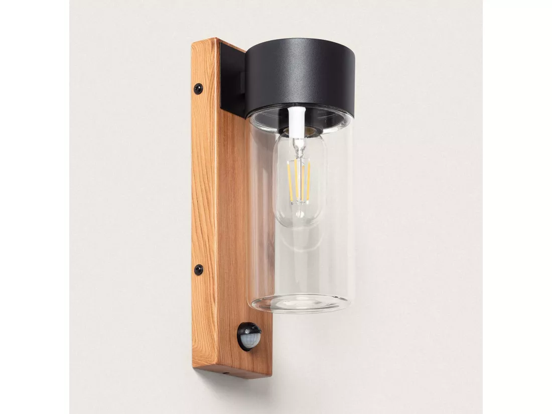 Applique Murale Extérieure Acier Inoxydable et Verre avec Détecteur de Mouvement Isoba Noir
