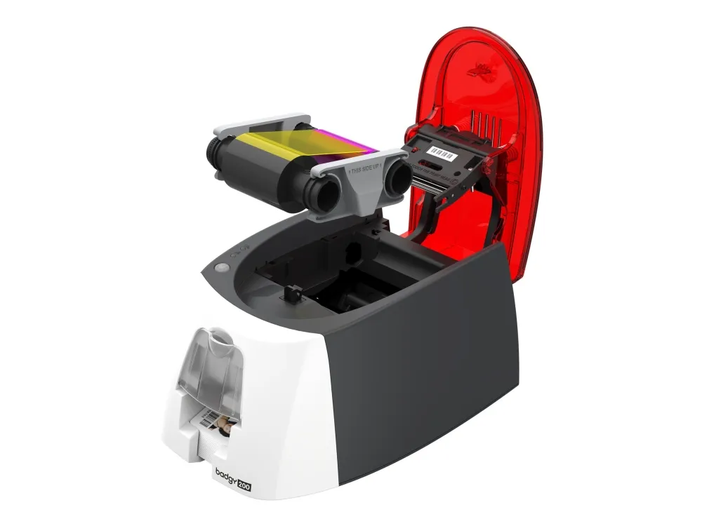 Badgy 200 - Plastikkortprinter - farve - blæksubliminering/termisk transfer - CR-80 Card (85.6 x 54 mm) - op til 325 kort/time (mono) / op til 95 kort/time (farve) - kapacitet: 40 kort - USB 2.0