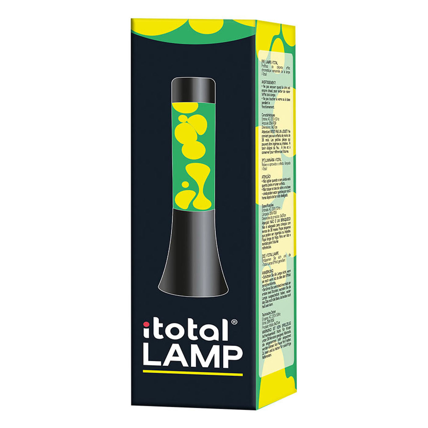 Lavalamp Zwart/Groen/Wit, 30cm