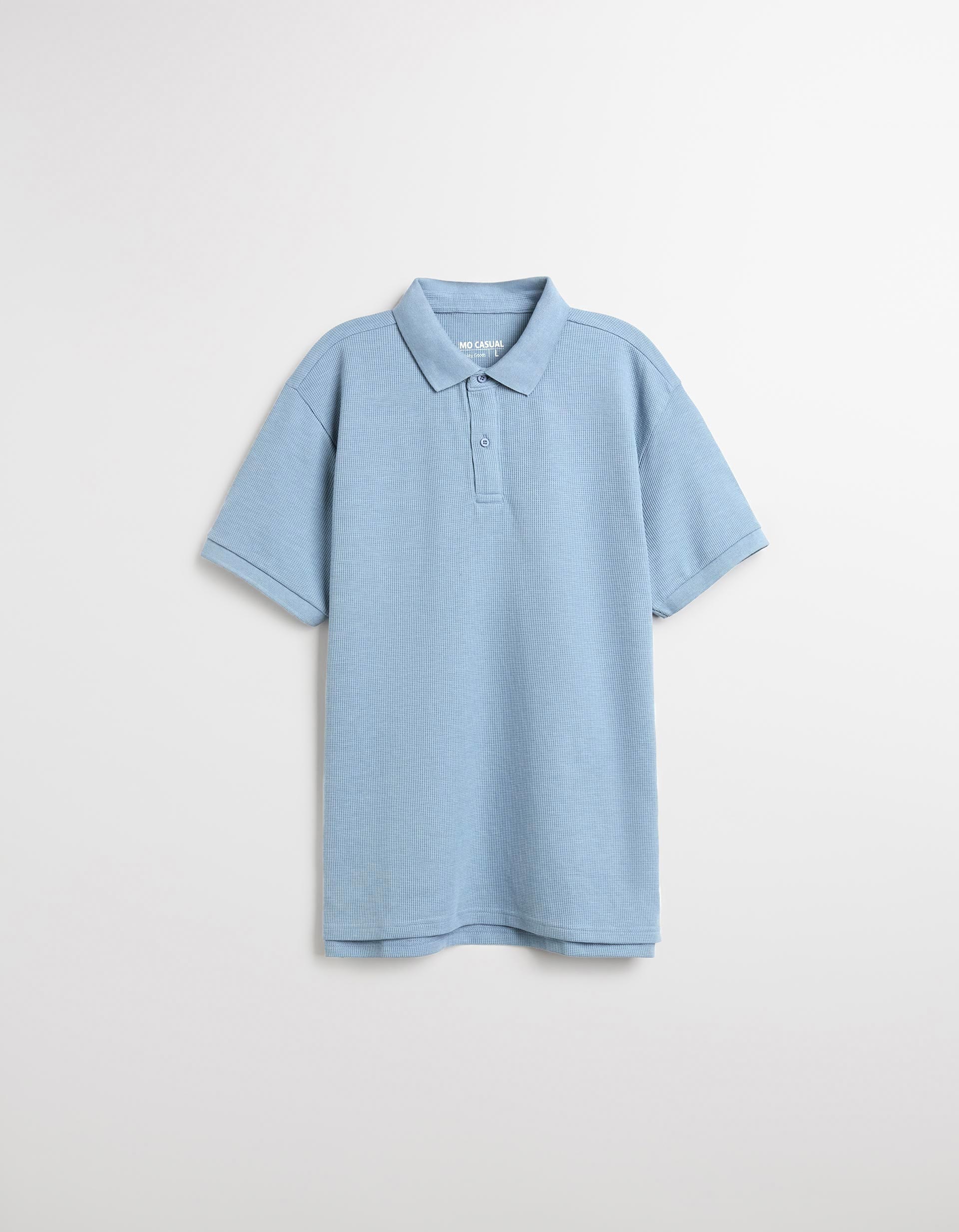 Polo Waffle, Homem, Azul