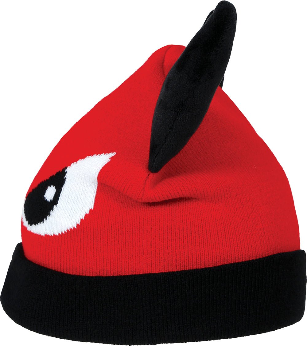 Rood Zwarte Muts Duivel Met Ogen