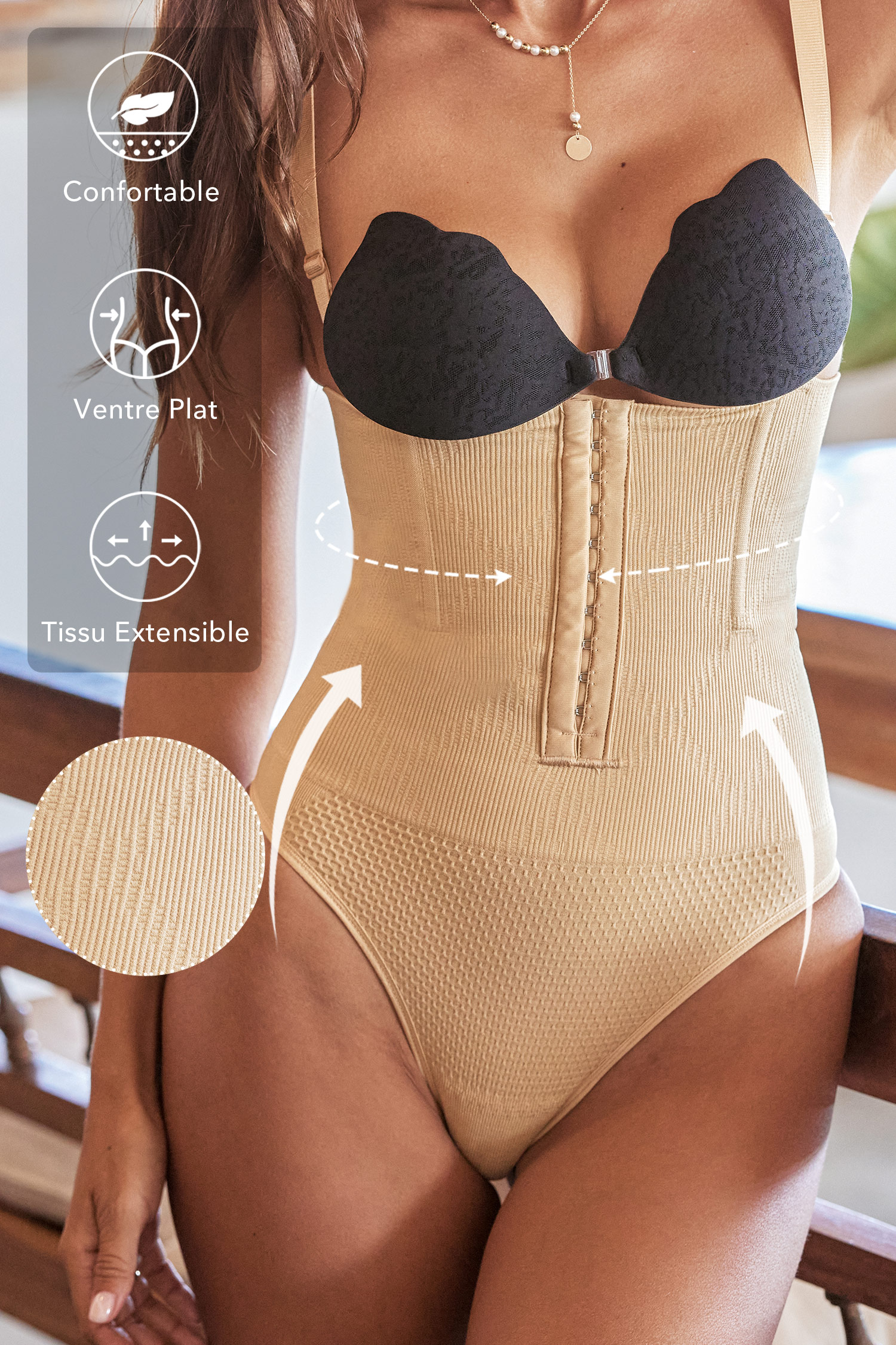 Body gainant taille haute ventre plat neutre