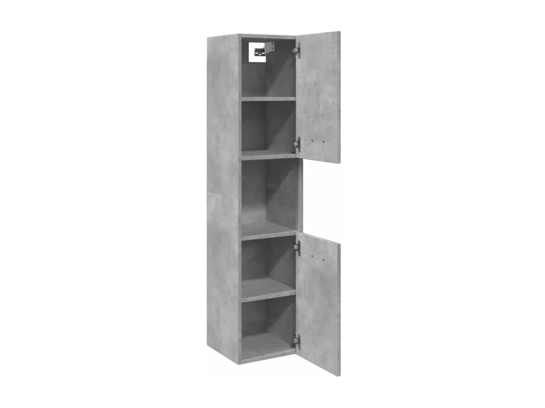 Armoire de salle de bain suspendue gris béton bois d'ingénierie