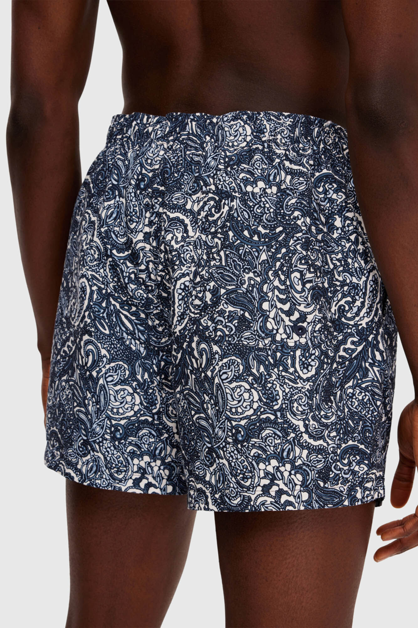 Maiô estampado com cintura elástica. - Azul marinho