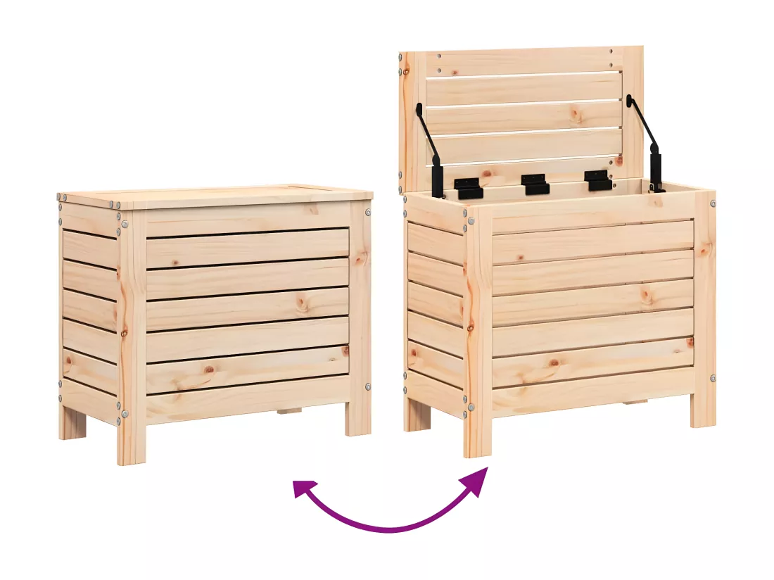 Repose-pied de jardin 62x31,5x52 cm bois de pin massif