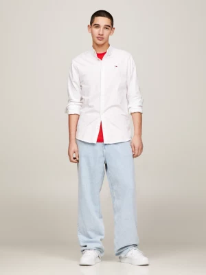 Camisa de algodão Oxford stretch com corte slim.