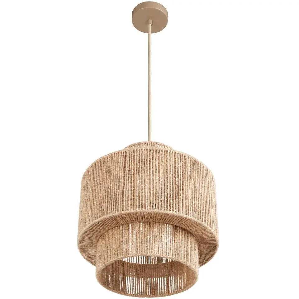 tectake Hanglamp Allegra van jute in boho-stijl, 40W, Natuur