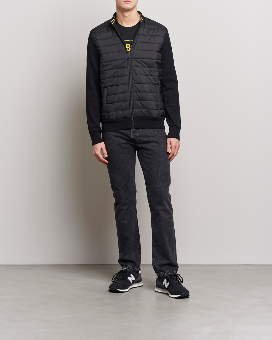Barbour International Legacy Baffle Zip Through Sweater Black