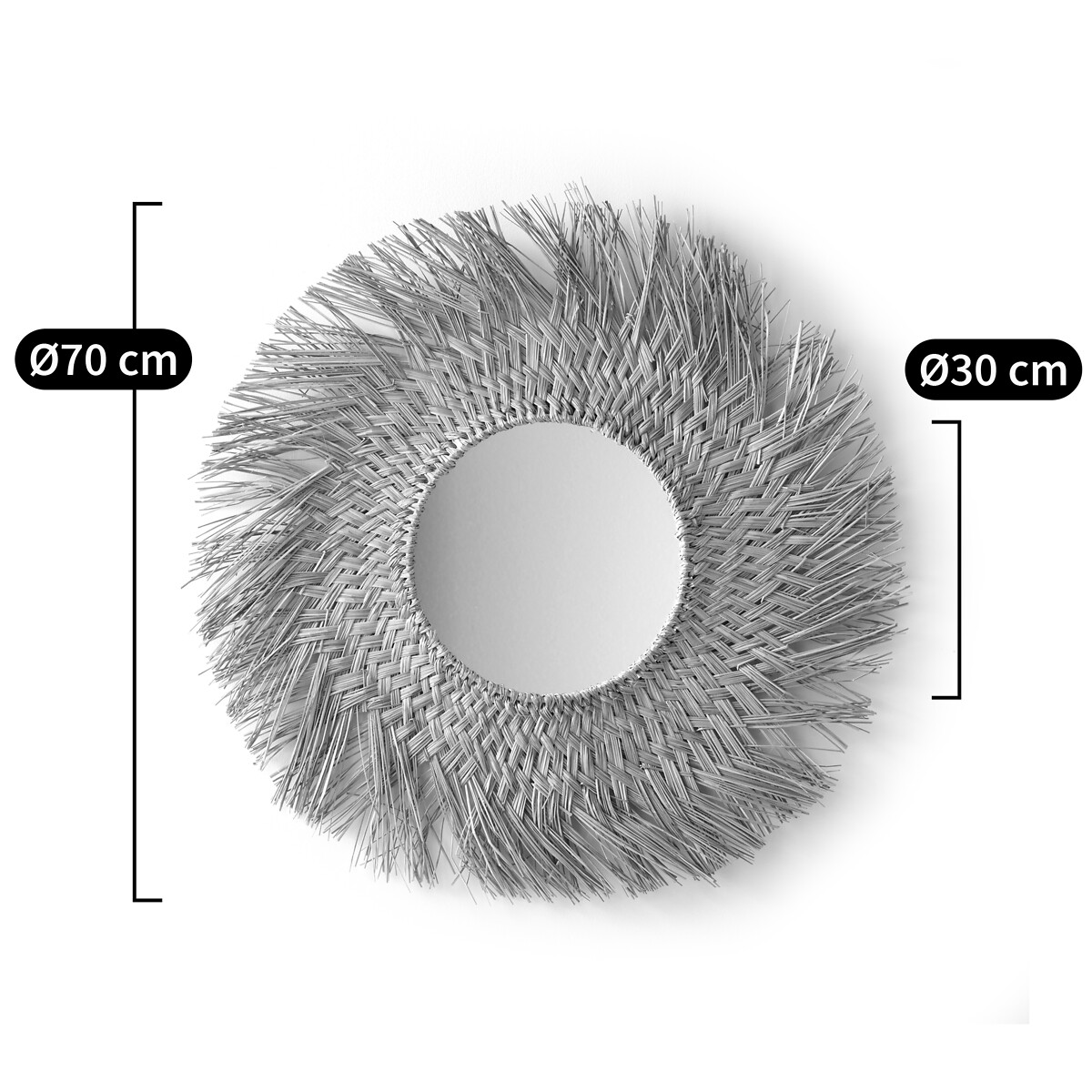 LA REDOUTE INTERIEURS<br>Borda em palha, formato de sol Ø70 cm, Loully