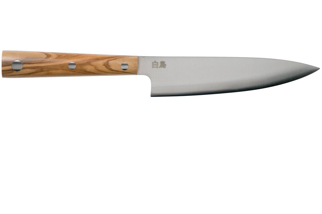 Due Cigni Hakucho gyuto 17,5 cm, olijfhout