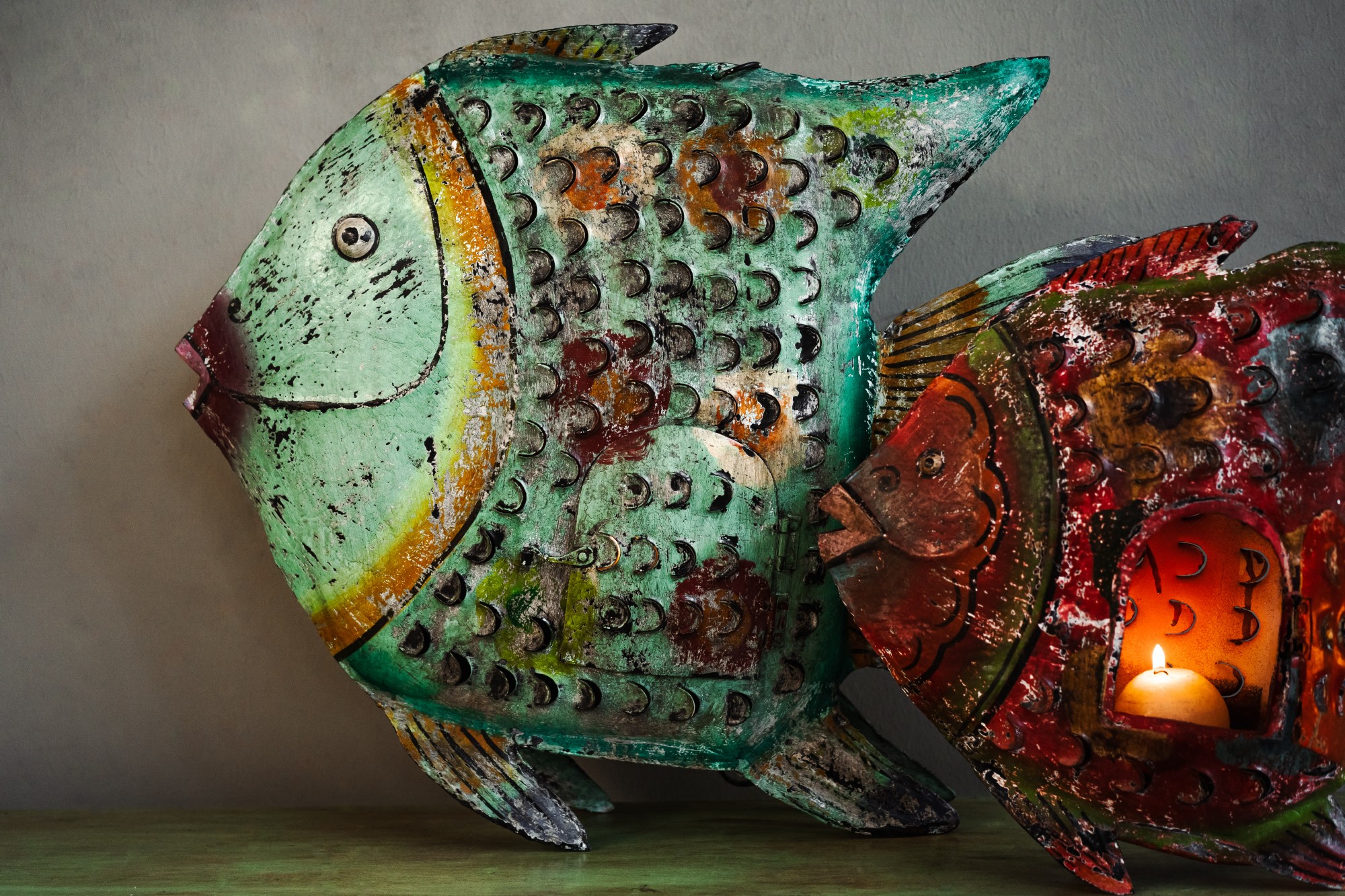 Hängelaterne 'Poisson', multicolor, B 80 cm, H 63 cm, L 15 cm von fischer's lagerhaus