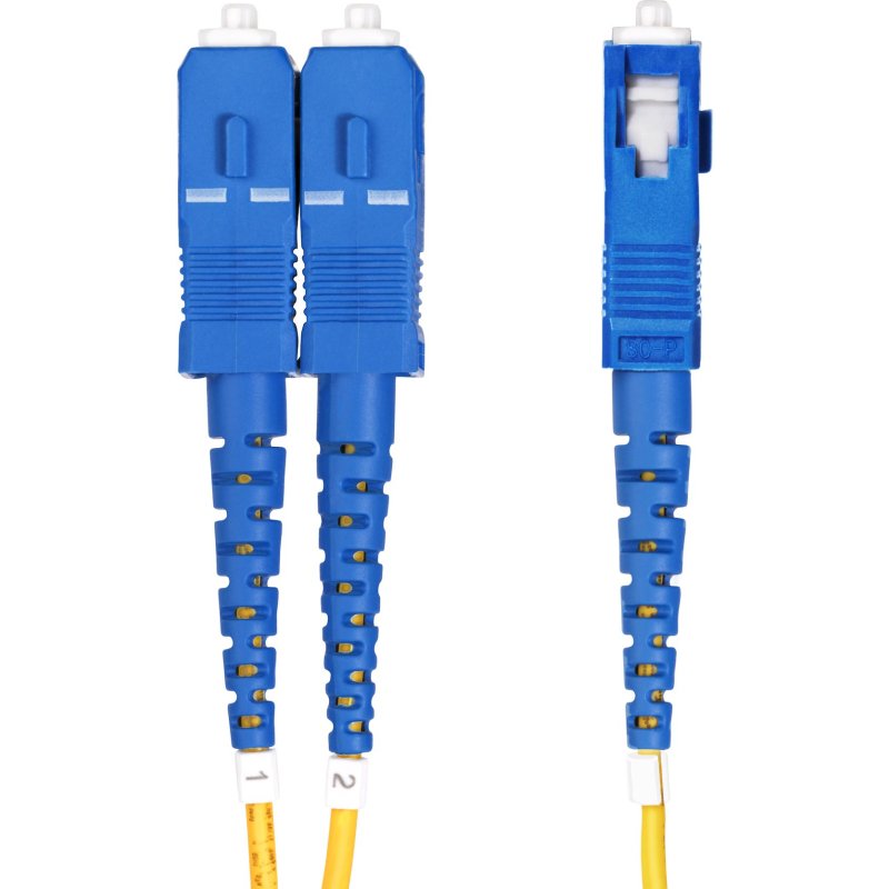 StarTech.com Câble Fibre Optique de 5m Duplex Monomode LC vers SC(UPC) OS2, 9/125µm, 100G, Cordon Fibre Optique, Insensible à la Courbure, Faible Perte d'Insertion, Cordon Patch Fibre LSZH