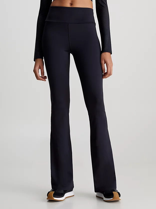 Calças legging de ginástica com boca larga