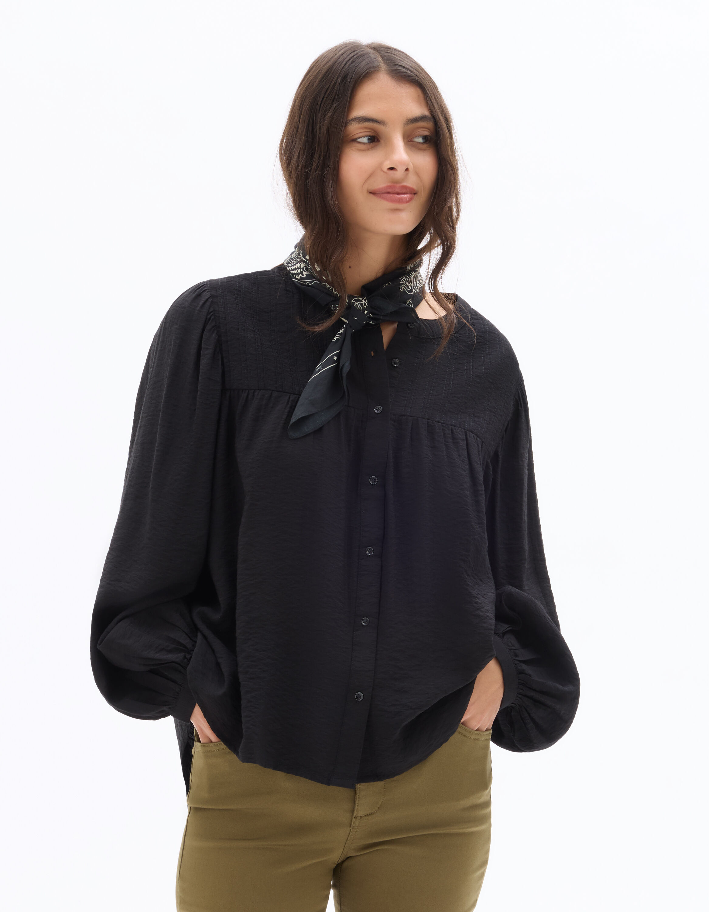 Blouse évasée et fluide - noir