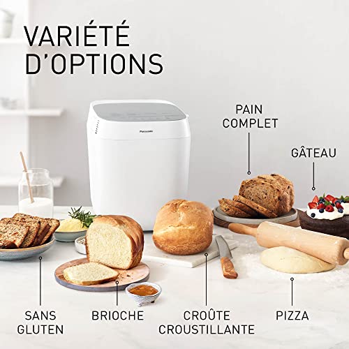 Panasonic SD ZP2000WXE Machine à Pain Artisanale Crusty Loaf, Cuisson sans Gluten, Double Capteur de Température, 18 Programmes Automatiques, Blanc : Cuisine et Maison