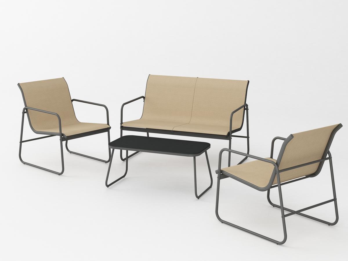 SALON DE JARDIN ESSENTIEL BEIGE 4 PLACES
