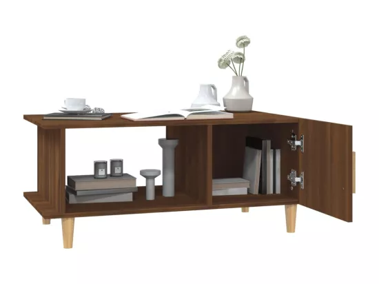 Table basse chêne marron 90x50x40 cm bois d'ingénierie