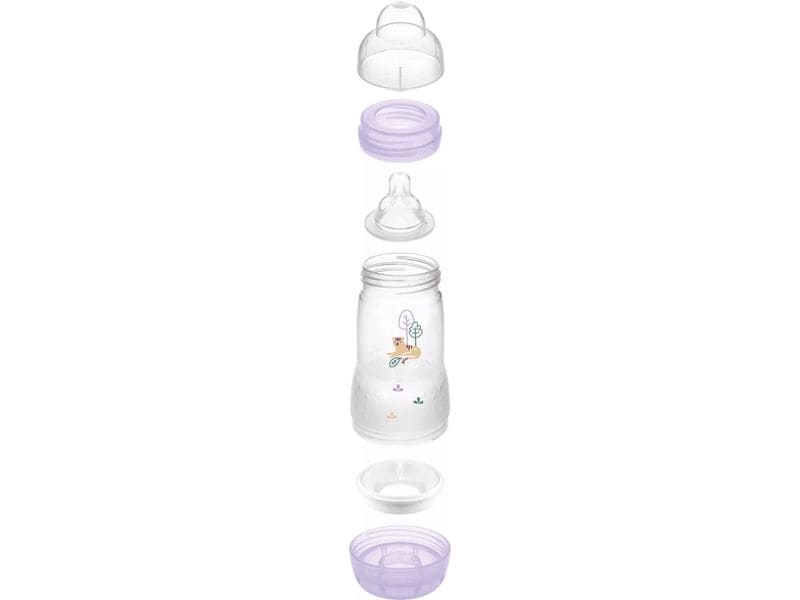 MAM Kunststoffflasche Easy Start 2er Set Lila 260 ml Anti-Kolik-Flasche für Neugeborene