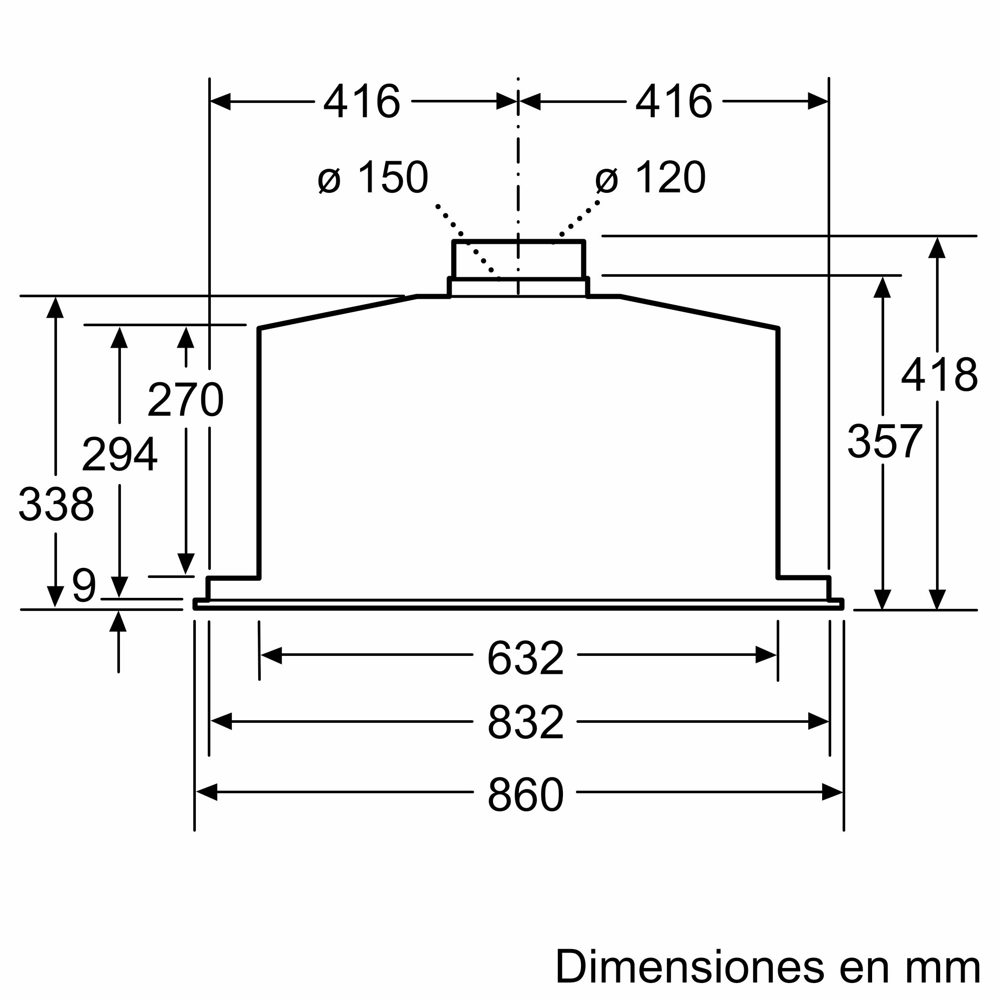 Módulo de integração Série 6, 86 cm, aço inoxidável, DHL885C