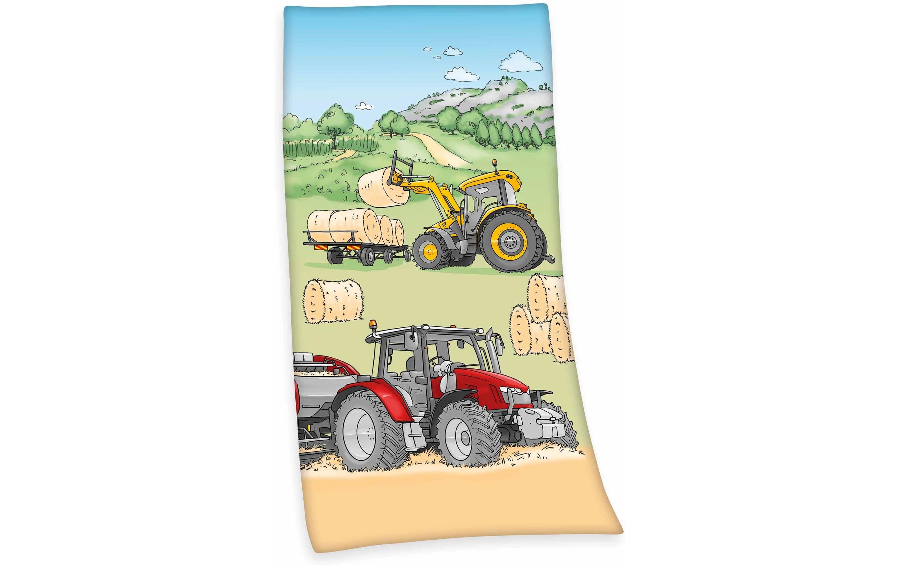 Badetuch Traktor, 75 x 150 cm, MehrfarbigKinder-Badetuch aus 100% Baumwolle