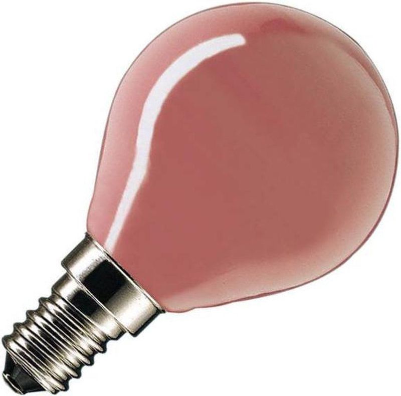 Schiefer - 419951455 - Bolgloeilamp - Rood - E14 - 25 Watt