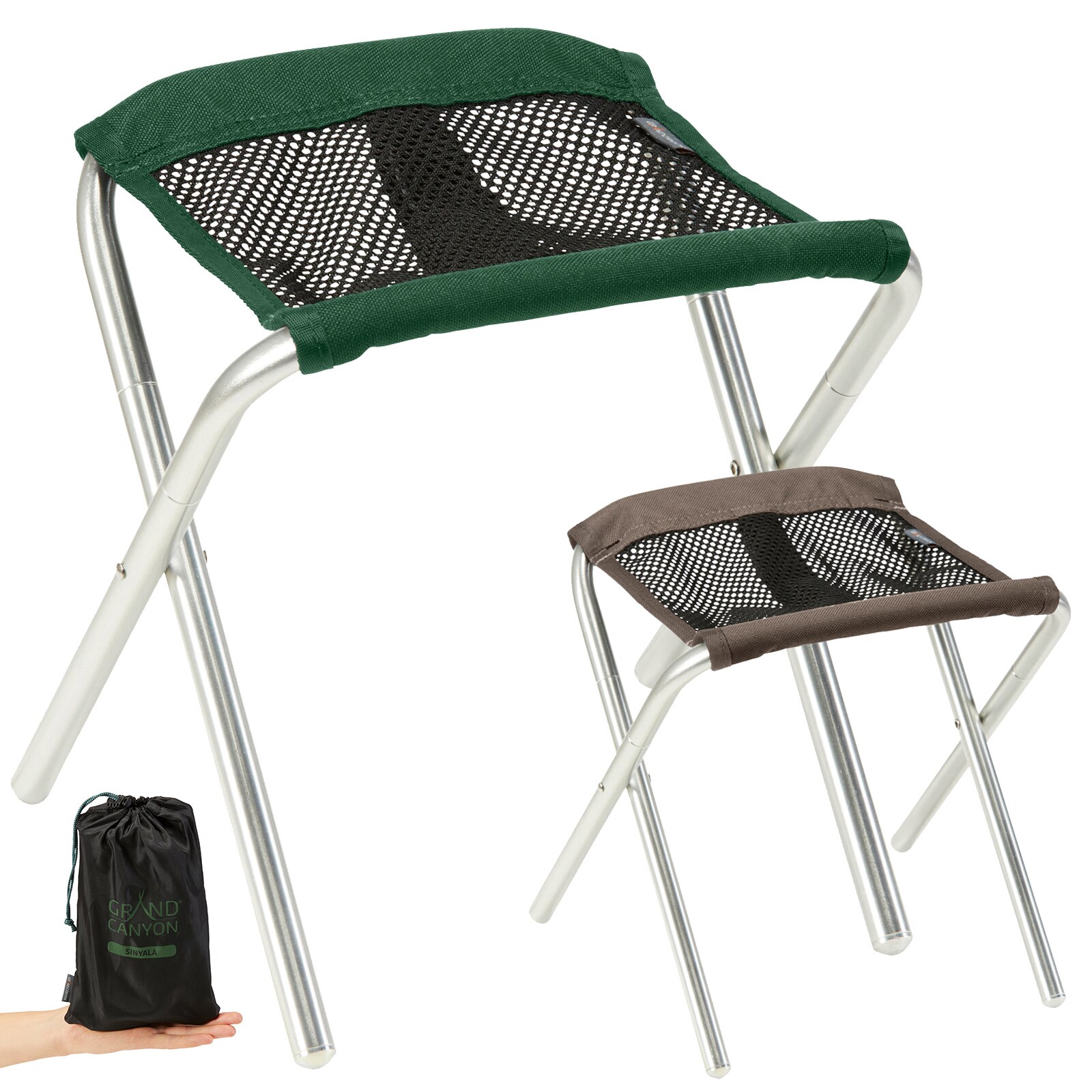 GRAND CANYON Sinyala Micro Klapphocker Falt Hocker Camping Alu 320g Leicht 100kg Farbe: Eden