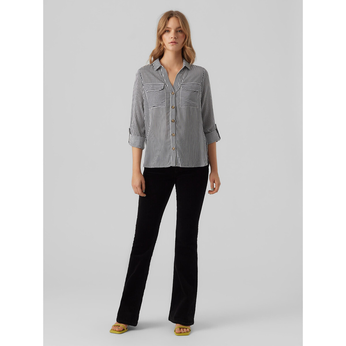 VERO MODA<br>Camisa listrada de manga comprida