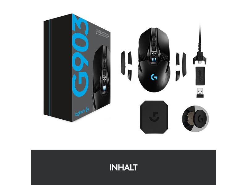 Logitech Gaming-Maus G903 Lightspeed Wireless Ultraleichte Wireless-Gaming-Maus für Links- und Rechtshänder
