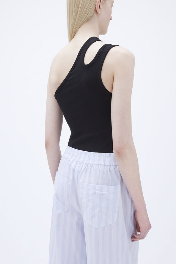 REMAIN STRIPED WIDE PANTS Grapemist comb.