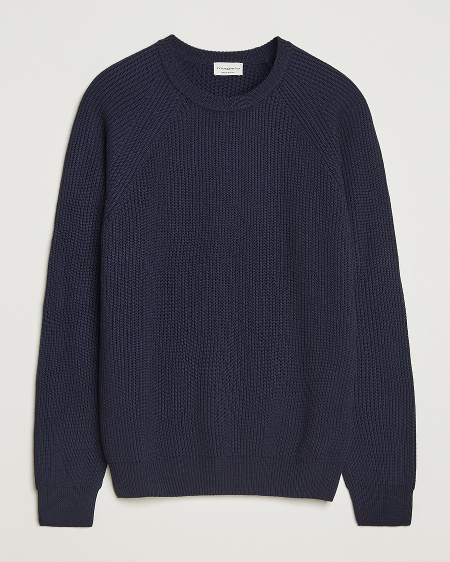 Morgano Merino Knitted Fisherman Ribb  Navy