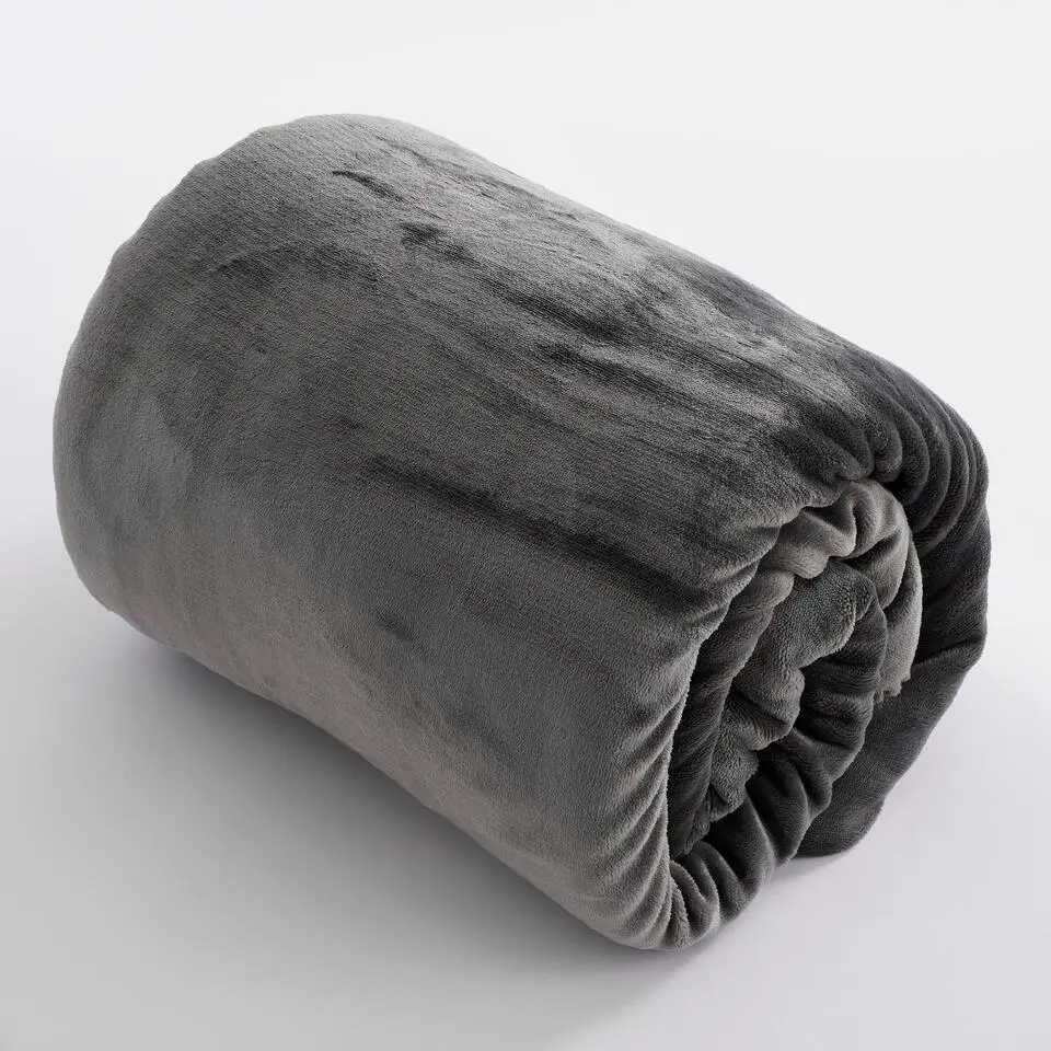 Mica Decorations Mardy Fleece Plaid - L200 x B150 cm - Antraciet