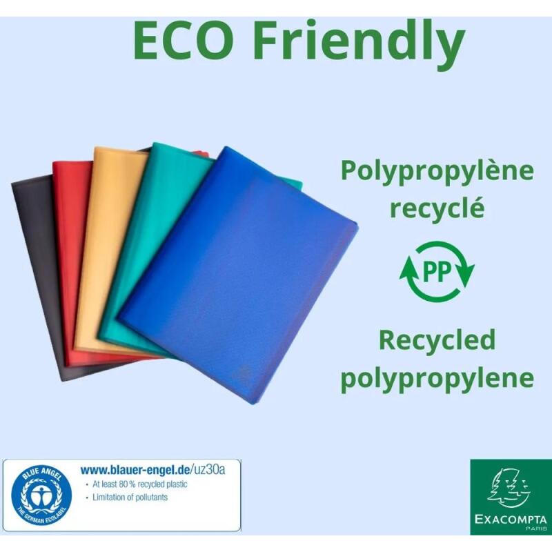 Protège-documents PP recyclé semi-rigide 200 vues Opak - Couleurs assorties