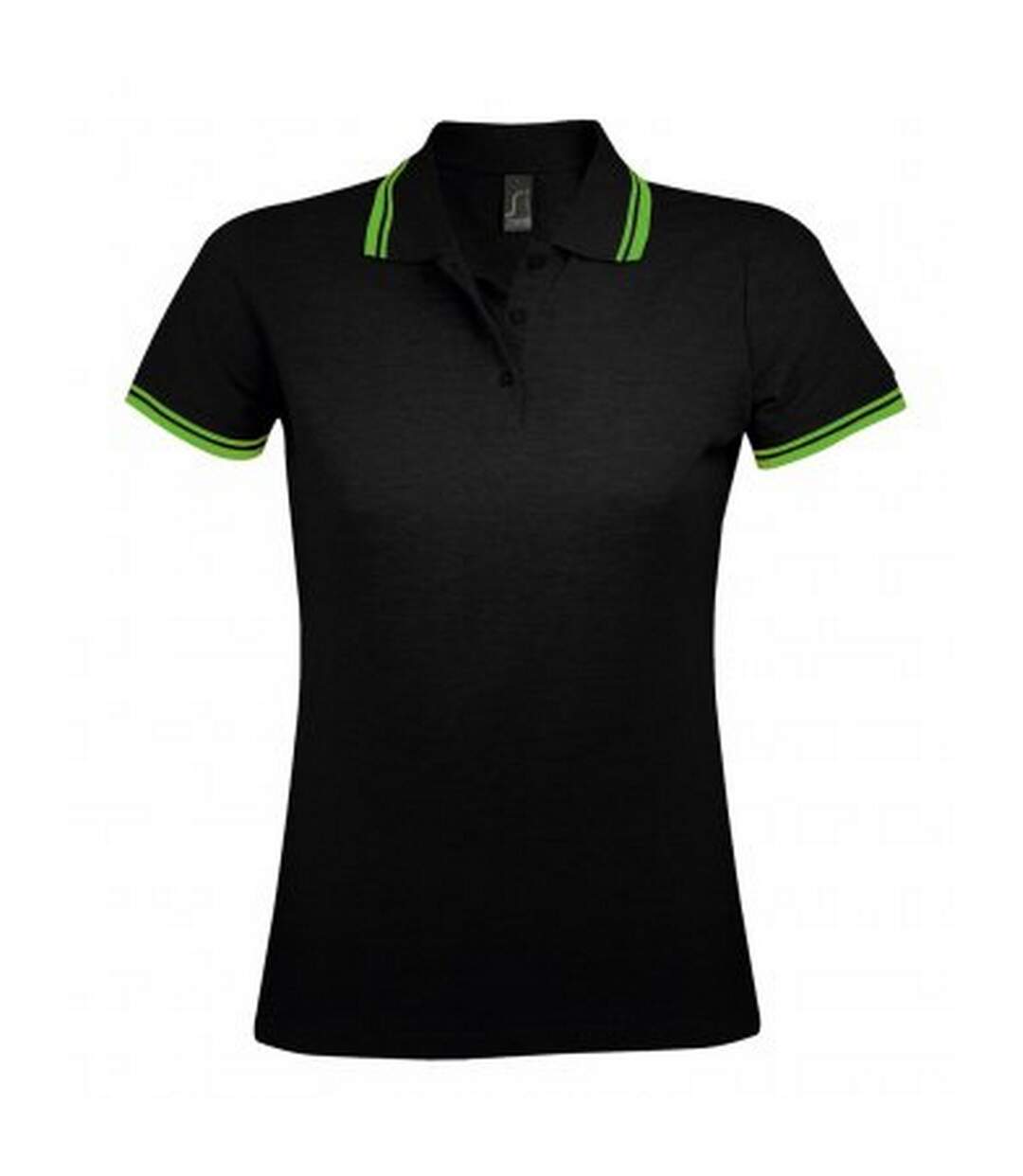 SOLS - Polo manches courtes PASADENA - Femme (Noir/vert clair) - UTPC2432