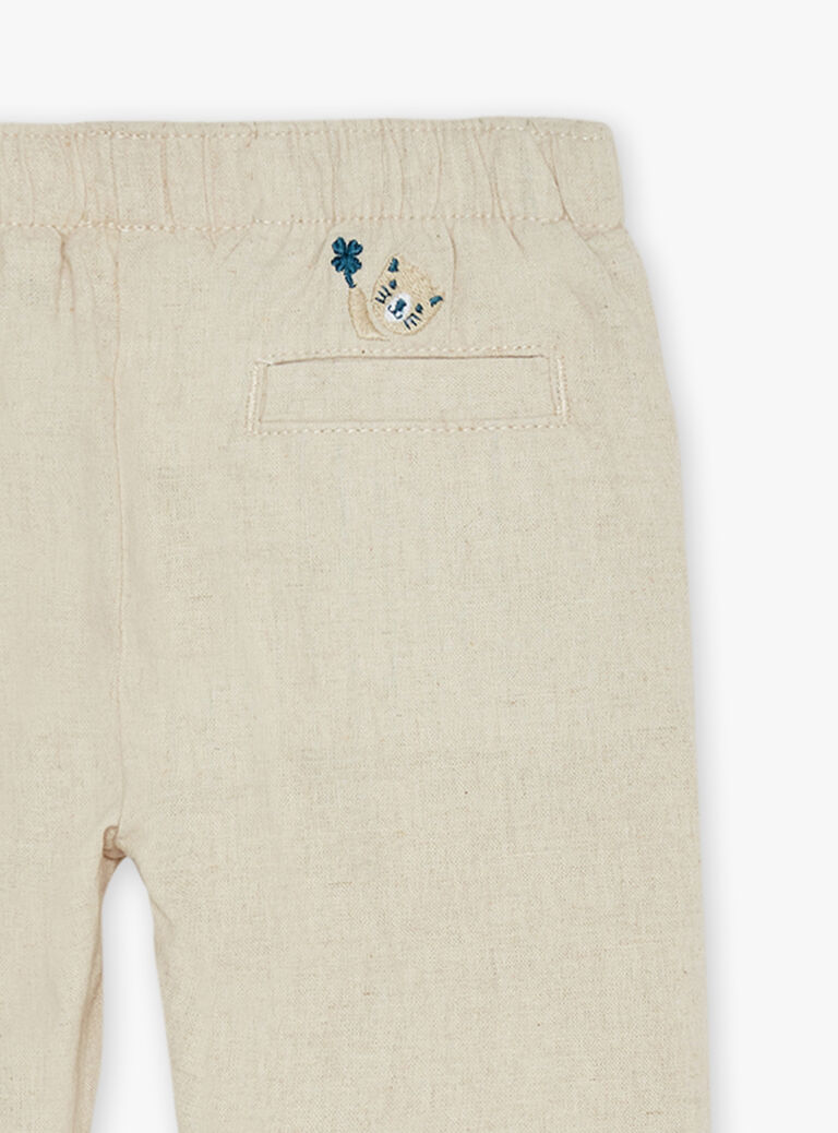 Pantalon beige en lin