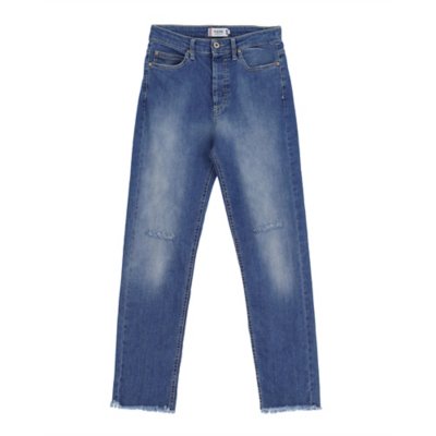 Jean femme Girl Fit 7/8 Bleu Moyen PLEASE