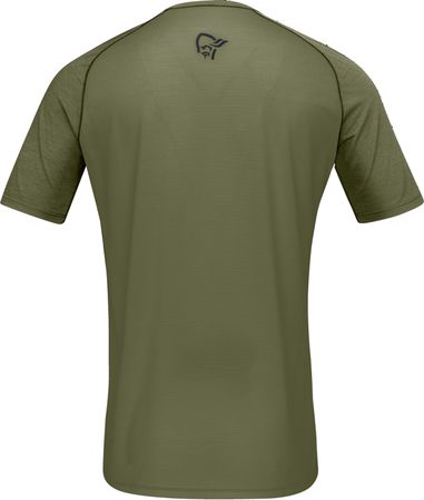 FJØRÅ  WOOL SS Herren-Merino-Kurzarmshirt  olive night  XL