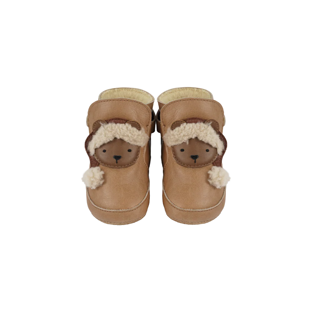 Aggas Booties | Christmas Bear | Nutmeg Leather