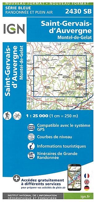 IGN - 2430 SB SAINT GERVAIS D AUVERGNE 1 25 000