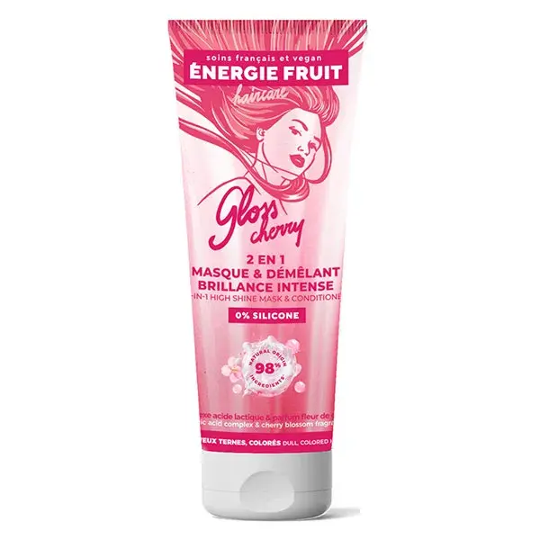 Energie Fruit Gloss Cereja - Máscara 2 em 1 - Sem silicone - Brilho intenso - 200ml