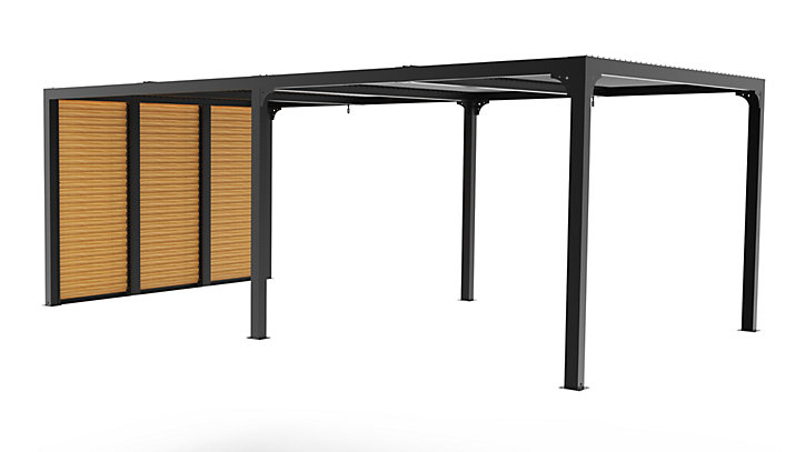 Pergola bioclimatique aluminium XXL 21,52m² gris - Habrita